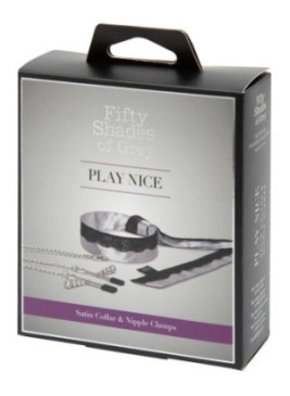 Play Nice Satin Collar & Nipple Clamps